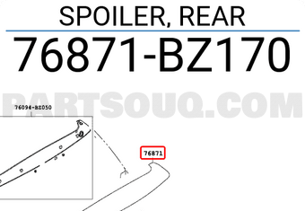 。オーダーページ SPOILER, REAR 76871BZ170 | Toyota Parts | PartSouq