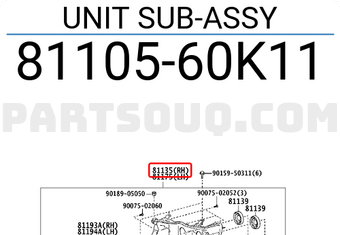 Toyota 8110560K11 UNIT SUB-ASSY
