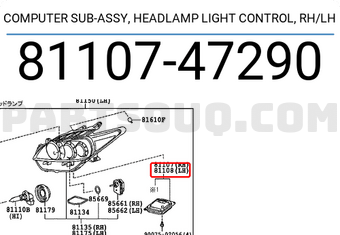 COMPUTER SUB-ASSY, HEADLAMP LIGHT CONTROL, RH/LH 8110747290