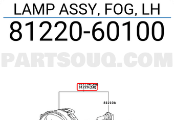 Toyota 8122060100 LAMP ASSY, FOG, LH