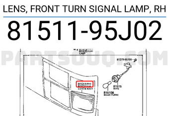 Toyota 8151195J02 LENS, FRONT TURN SIGNAL LAMP, RH