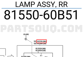 Toyota 8155060B51 LAMP ASSY, RR