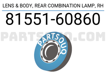Toyota 8155160860 LENS & BODY, REAR COMBINATION LAMP, RH
