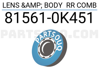 Toyota 815610K451 LENS & BODY RR COMB
