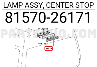 Toyota 8157026171 LAMP ASSY, CENTER STOP
