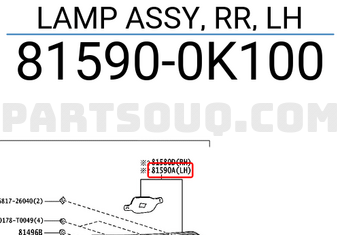 LAMP ASSY RR LH 815900K101 | Toyota Parts | PartSouq