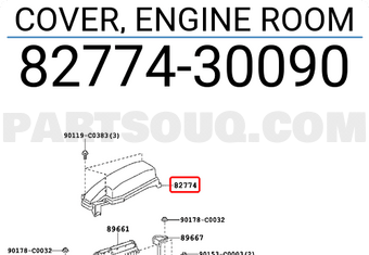 Toyota 8277430090 COVER, ENGINE ROOM