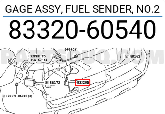 Toyota 8332060540 GAGE ASSY, FUEL SENDER, NO.2