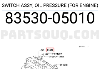 Toyota 8353005010 SWITCH ASSY, OIL PRESSURE (FOR ENGINE)