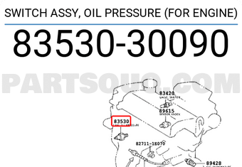 Toyota 8353030090 SWITCH ASSY, OIL PRESSURE (FOR ENGINE)