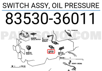 Toyota 8353036011 SWITCH ASSY, OIL PRESSURE