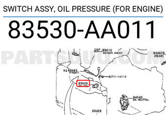 Toyota 83530AA011 SWITCH ASSY, OIL PRESSURE (FOR ENGINE)