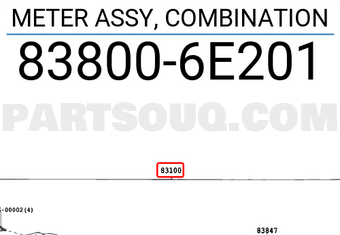 Toyota 838006E201 METER ASSY, COMBINATION