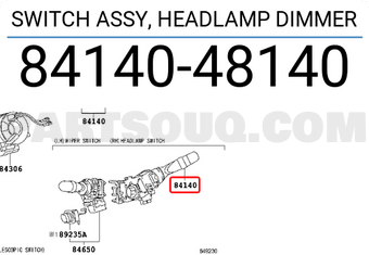 Toyota 8414048140 SWITCH ASSY, HEADLAMP DIMMER