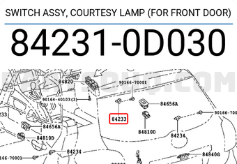 Toyota 842310D030 SWITCH ASSY, COURTESY LAMP (FOR FRONT DOOR)