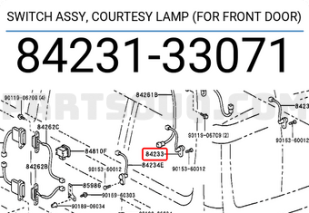 Toyota 8423133071 SWITCH ASSY, COURTESY LAMP (FOR FRONT DOOR)