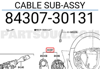 CABLE SUB-ASSY, SPIRAL W/SENSOR 8430730130 | Toyota Parts | PartSouq