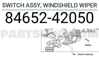 Toyota 8465242050 SWITCH ASSY, WINDSHIELD WIPER