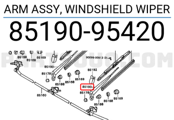 Toyota 8519095420 ARM ASSY, WINDSHIELD WIPER