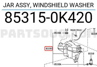 Toyota 853150K420 JAR ASSY, WINDSHIELD WASHER