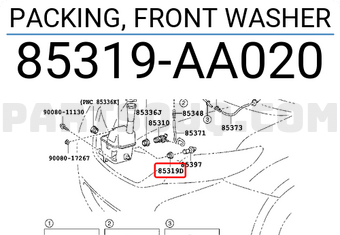 Toyota 85319AA020 PACKING, FRONT WASHER