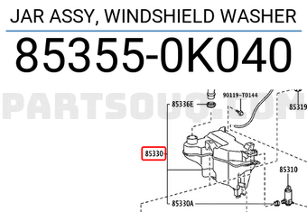 Toyota 853550K040 JAR ASSY, WINDSHIELD WASHER