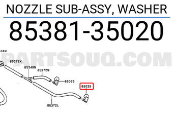 NOZZLE SUB-ASSY, WASHER 8538112050 | Toyota Parts | PartSouq