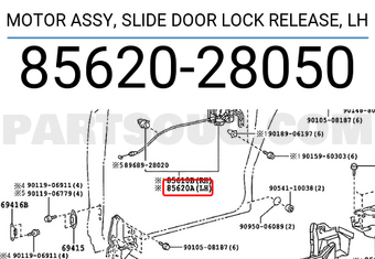 Toyota 8562028050 MOTOR ASSY, SLIDE DOOR LOCK RELEASE, LH