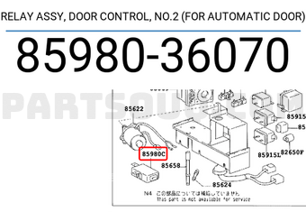 Toyota 8598036070 RELAY ASSY, DOOR CONTROL, NO.2 (FOR AUTOMATIC DOOR)