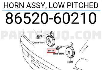 HORN ASSY, LOW PITCHED 8652028180 | Toyota Parts | PartSouq
