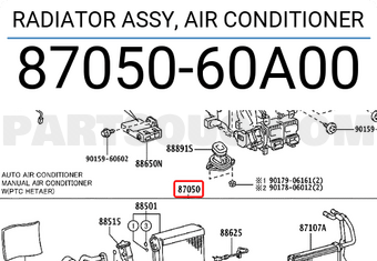 Toyota 8705060A00 RADIATOR ASSY, AIR CONDITIONER