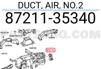 Toyota 8721135340 DUCT, AIR, NO.2