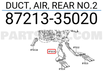 Toyota 8721335020 DUCT, AIR, REAR NO.2