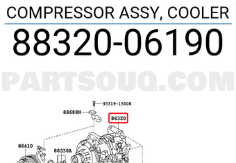 Toyota 8832006190 COMPRESSOR ASSY, COOLER