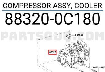 Toyota 883200C180 COMPRESSOR ASSY, COOLER