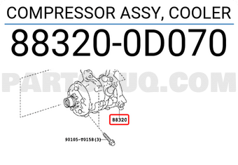 Toyota 883200D070 COMPRESSOR ASSY, COOLER