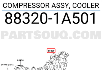 Toyota 883201A501 COMPRESSOR ASSY, COOLER