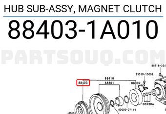 Toyota 884031A010 HUB SUB-ASSY, MAGNET CLUTCH