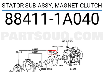 Toyota 884111A040 STATOR SUB-ASSY, MAGNET CLUTCH