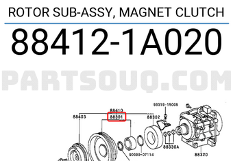 Toyota 884121A020 ROTOR SUB-ASSY, MAGNET CLUTCH