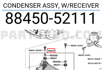 Toyota 8845052111 CONDENSER ASSY, W/RECEIVER