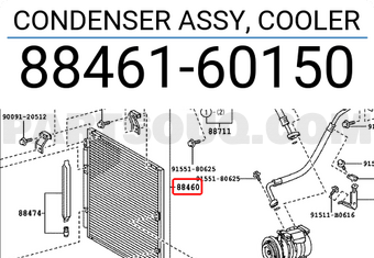 Toyota 8846160150 CONDENSER ASSY, COOLER
