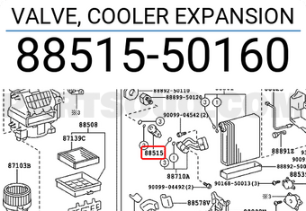 Toyota 8851550160 VALVE, COOLER EXPANSION