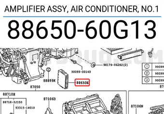 Toyota 8865060G13 AMPLIFIER ASSY, AIR CONDITIONER, NO.1