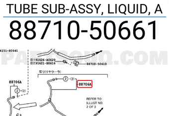 Toyota 8871050661 TUBE SUB-ASSY, LIQUID, A