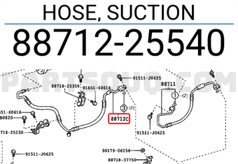 Toyota 8871225540 HOSE, SUCTION
