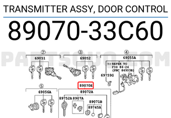 Toyota 8907033C60 TRANSMITTER ASSY, DOOR CONTROL