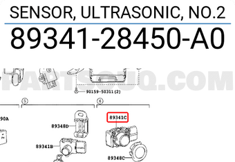 Toyota 8934128450A0 SENSOR, ULTRASONIC, NO.2