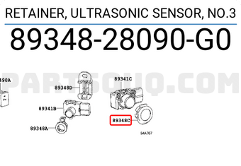 Toyota 8934828090G0 RETAINER, ULTRASONIC SENSOR, NO.3
