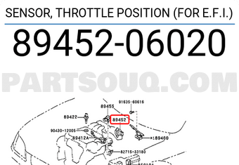 Toyota 8945206020 SENSOR, THROTTLE POSITION (FOR E.F.I.)